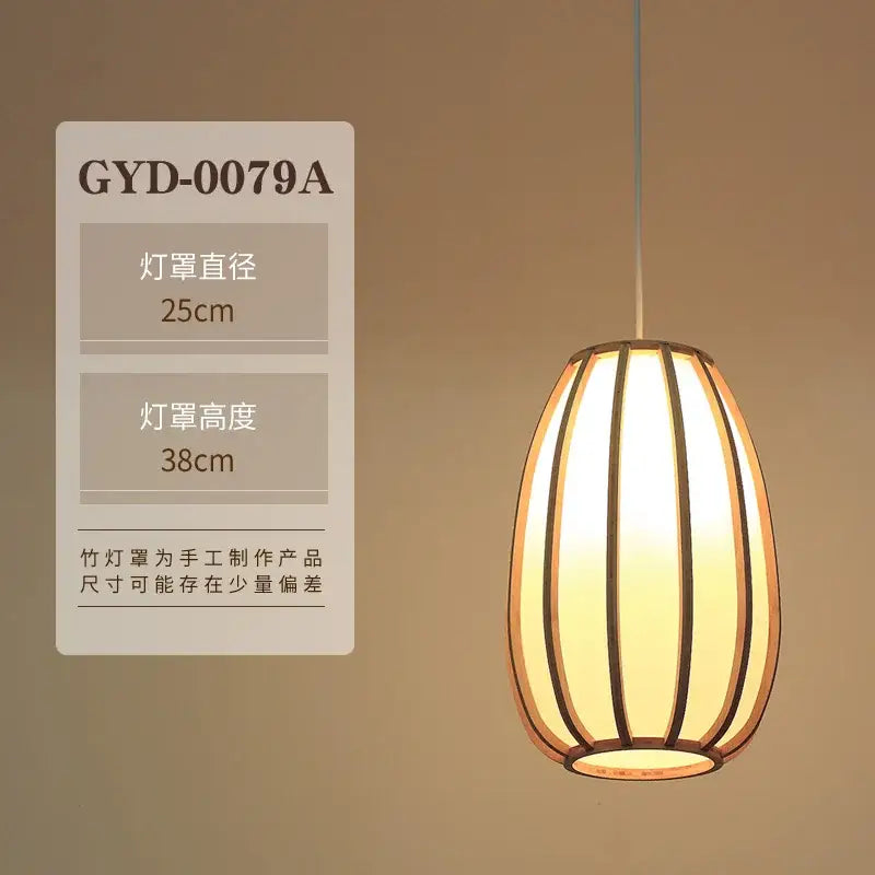Japanese zen bamboo pendant lamp for tea room or living room