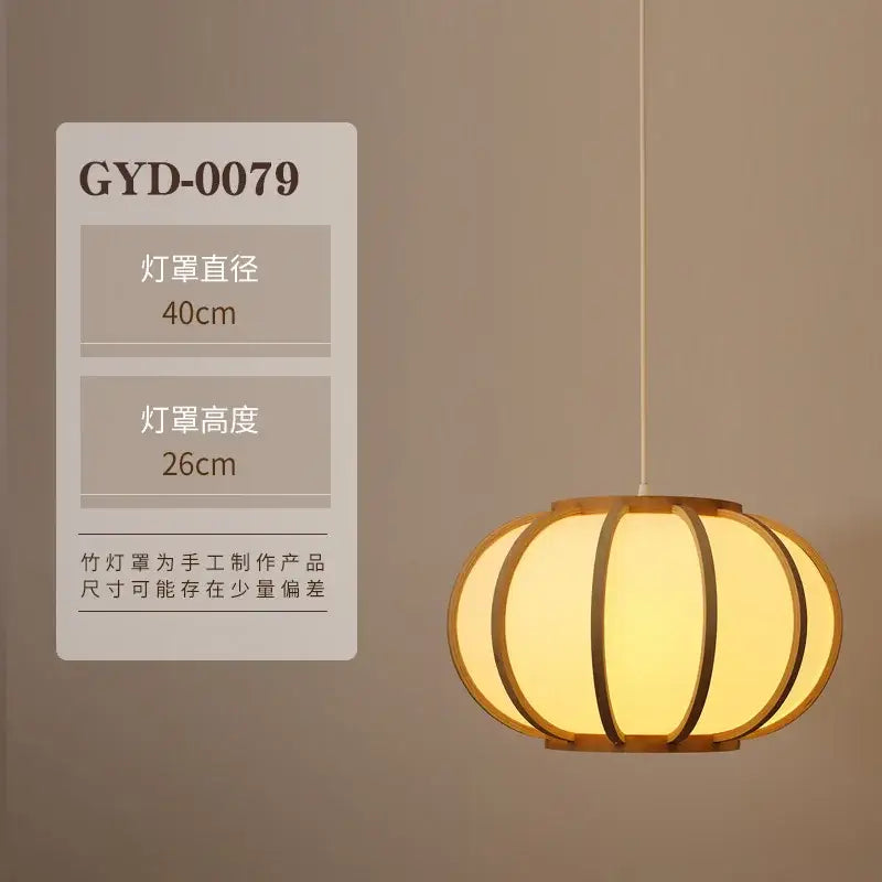 Japanese zen bamboo pendant lamp for tea room or living room
