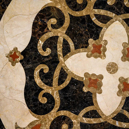 Jasmine Multi Finish Round Marble Medallions 36x36