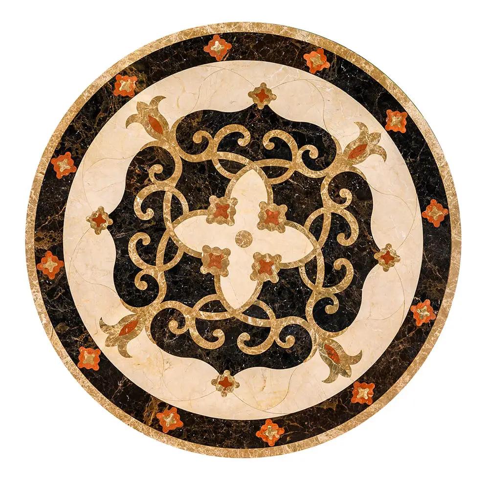 Jasmine Multi Finish Round Marble Medallions 36x36