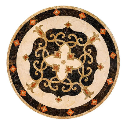 Jasmine Multi Finish Round Marble Medallions 36x36
