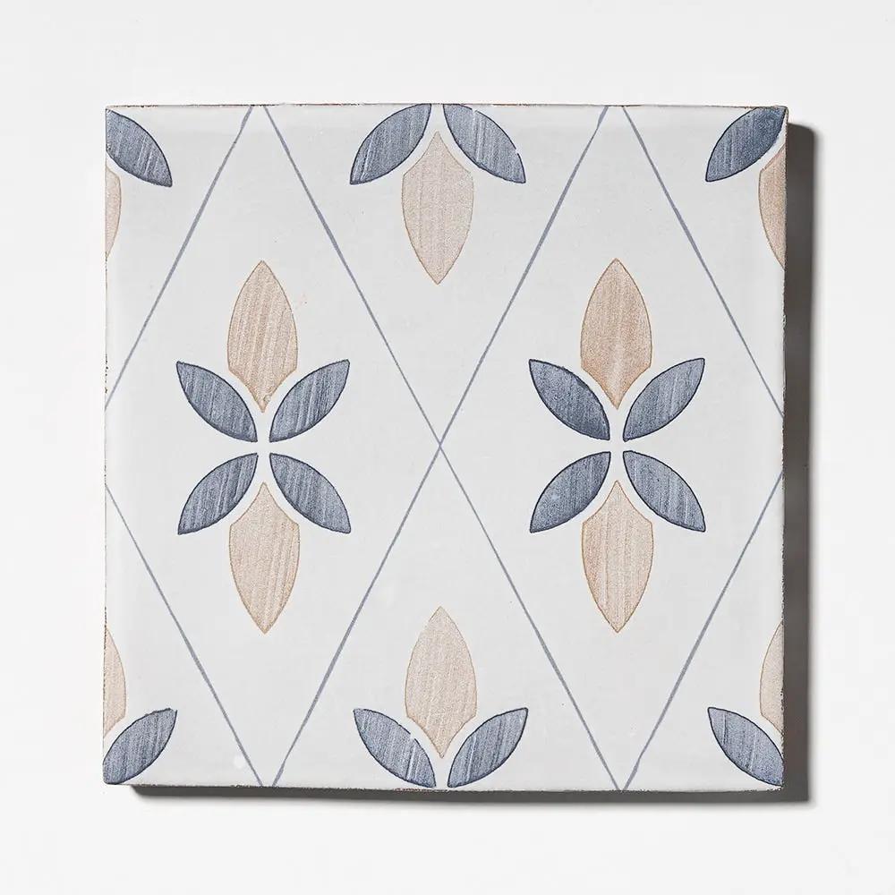 Jaunty Leaves Matte Glazed Terracotta Tiles 6x6