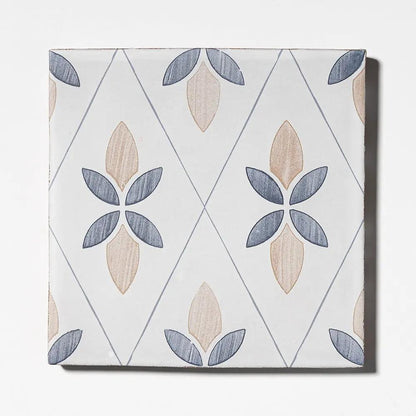 Jaunty Leaves Matte Glazed Terracotta Tiles 6x6