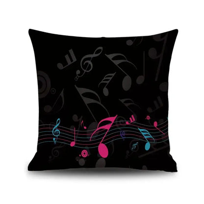 Jazz letter notes piano graphic linen cushion cover living room decor