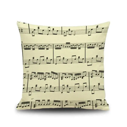 Jazz letter notes piano graphic linen cushion cover living room decor