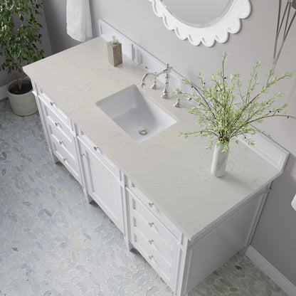 James Martin Brittany 60" Single Bathroom Vanity, Bright White