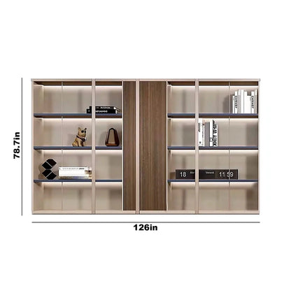 Norwyn · Office Shelves w/ Lighting & Closet