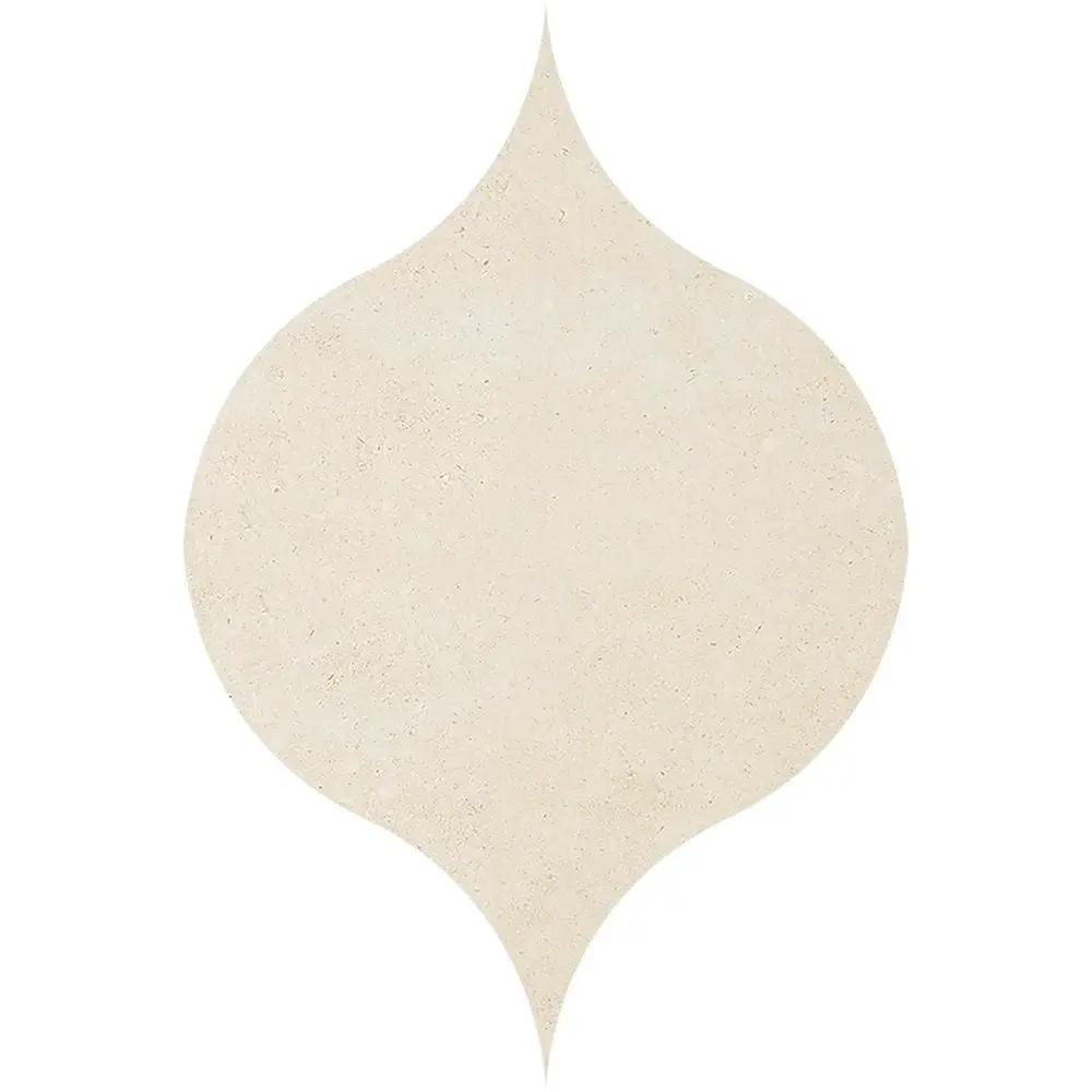 Jerusalem Light Honed Winter Leaf Limestone Waterjet Mosaics 4 7/8x6 13/16