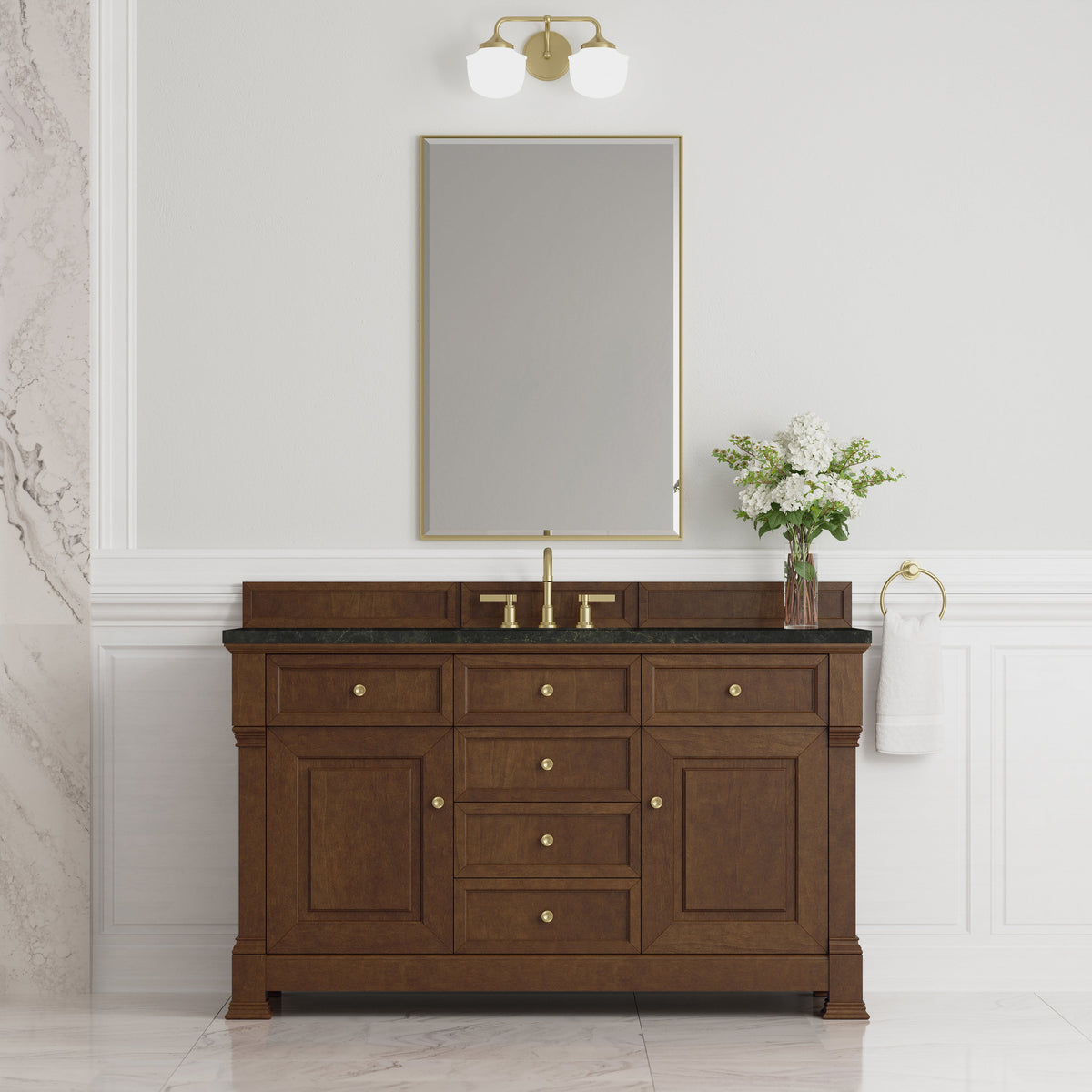 James Martin Brookfield 60" Single Bathroom Vanity, Honey Oak