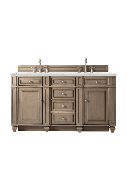 James Martin Bristol 60" Double Bathroom Vanity, Whitewashed Walnut