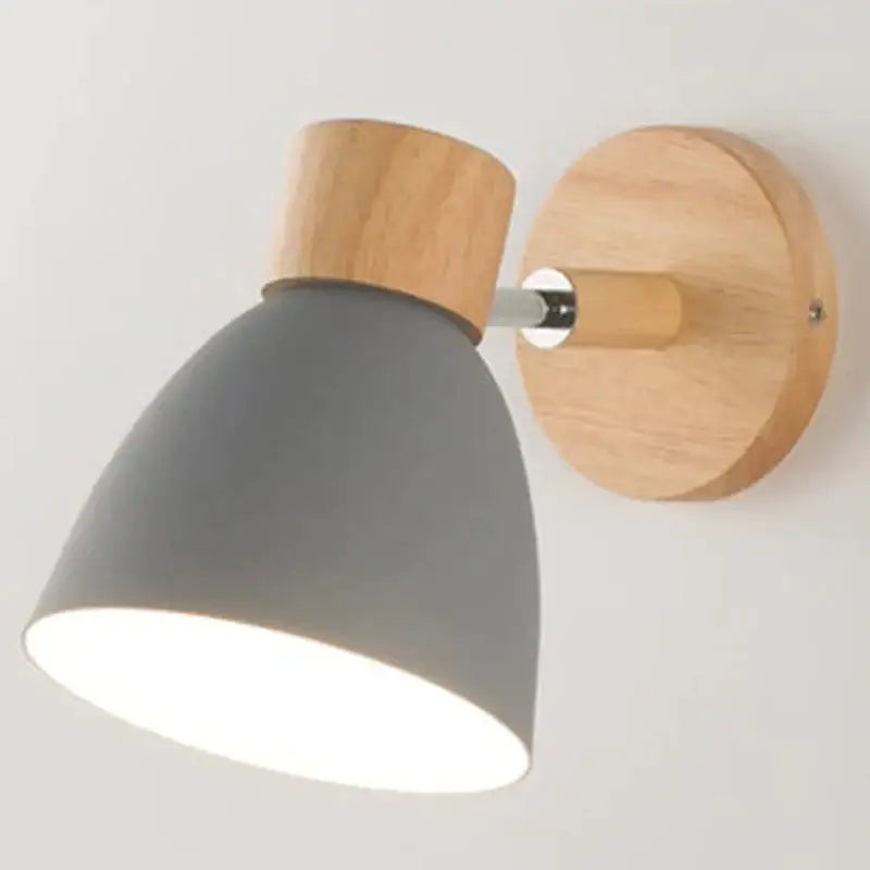 Joan wooden reading wall lamp yellow and natural wood bedroom light