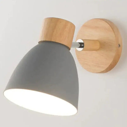 Joan wooden reading wall lamp yellow and natural wood bedroom light