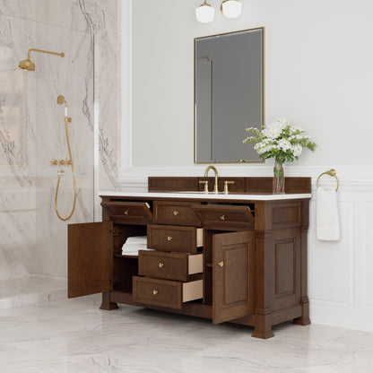 James Martin Brookfield 60" Single Bathroom Vanity, Honey Oak