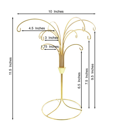 12-Arm Spiral Fountain Brass Gold Metal Ornament Stand Display 11.5 Inches (Taiwan)