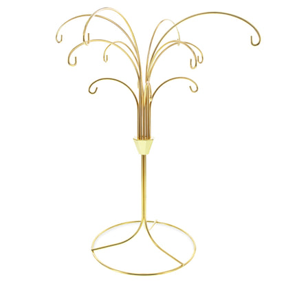 12-Arm Spiral Fountain Brass Gold Metal Ornament Stand Display 11.5 Inches (Taiwan)