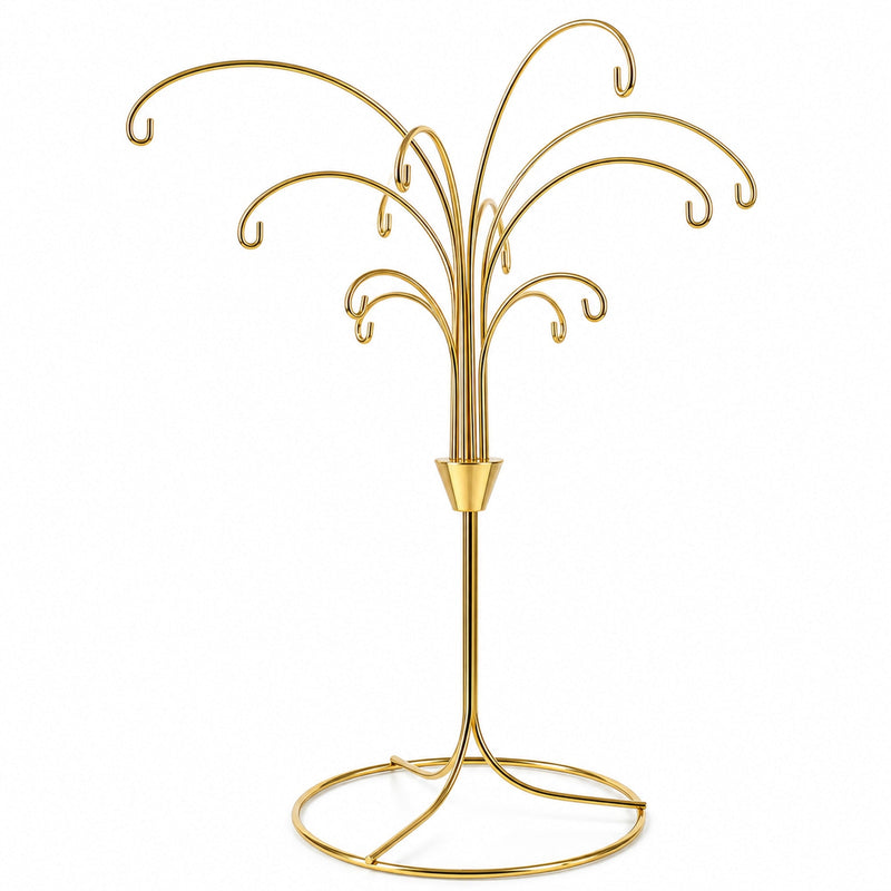 12-Arm Spiral Fountain Brass Gold Metal Ornament Stand Display 11.5 Inches (Taiwan)