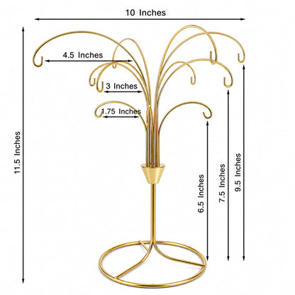 12-Arm Spiral Fountain Brass Gold Metal Ornament Stand Display 11.5 Inches (Taiwan)