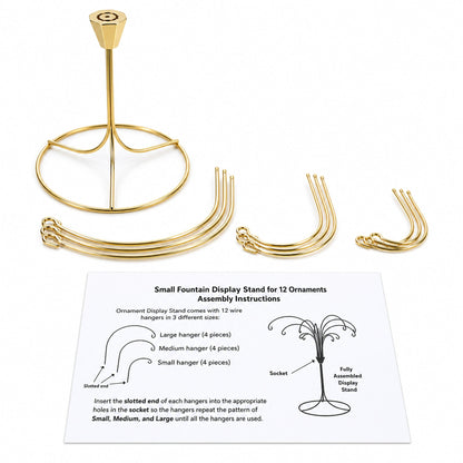 12-Arm Spiral Fountain Brass Gold Metal Ornament Stand Display 11.5 Inches (Taiwan)