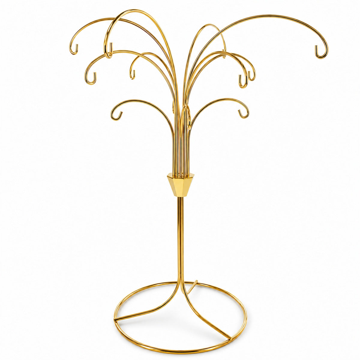 12-Arm Spiral Fountain Brass Gold Metal Ornament Stand Display 11.5 Inches (Taiwan)