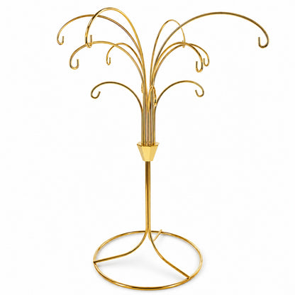 12-Arm Spiral Fountain Brass Gold Metal Ornament Stand Display 11.5 Inches (Taiwan)