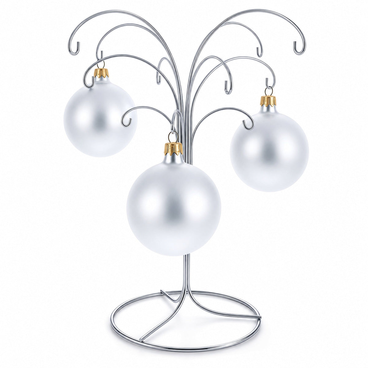 12-Arm Spiral Fountain Brass Silver Metal Ornament Stand Display 11.5 Inches (Taiwan)