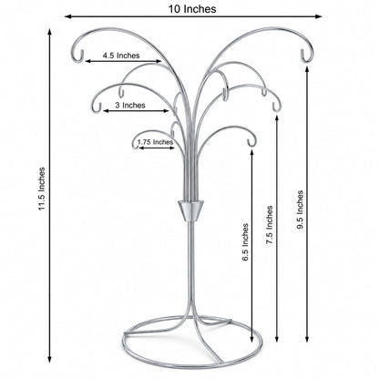 12-Arm Spiral Fountain Brass Silver Metal Ornament Stand Display 11.5 Inches (Taiwan)