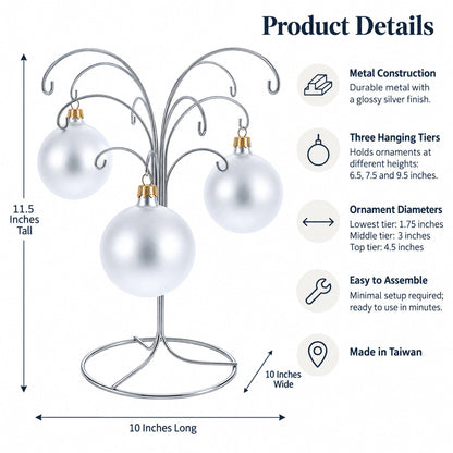12-Arm Spiral Fountain Brass Silver Metal Ornament Stand Display 11.5 Inches (Taiwan)