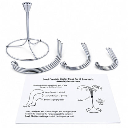 12-Arm Spiral Fountain Brass Silver Metal Ornament Stand Display 11.5 Inches (Taiwan)