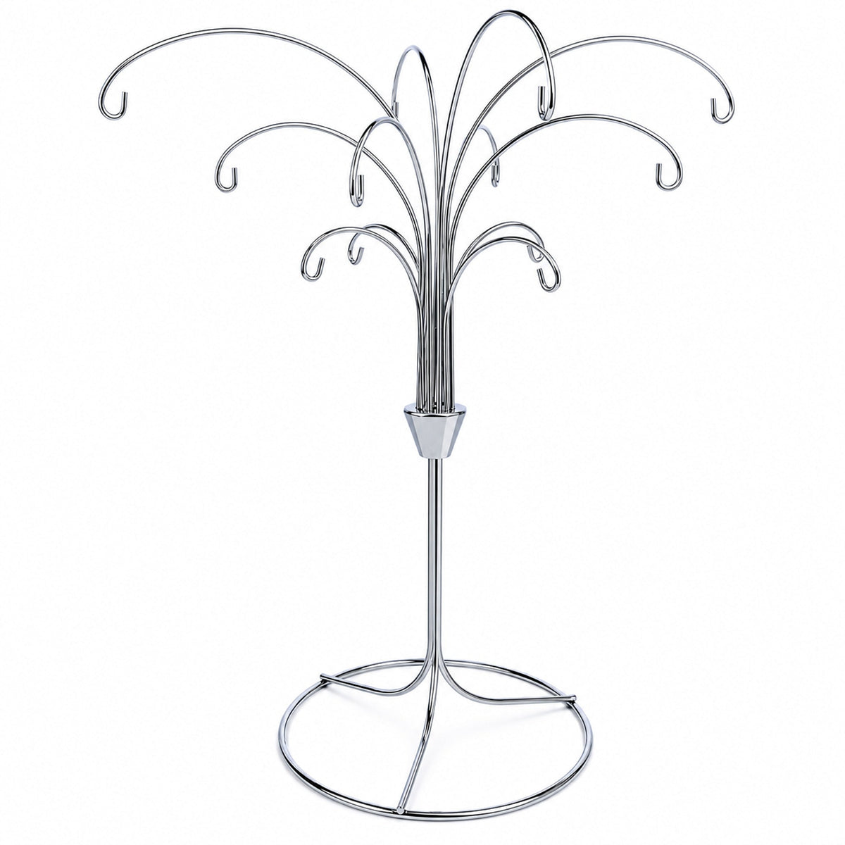 12-Arm Spiral Fountain Brass Silver Metal Ornament Stand Display 11.5 Inches (Taiwan)