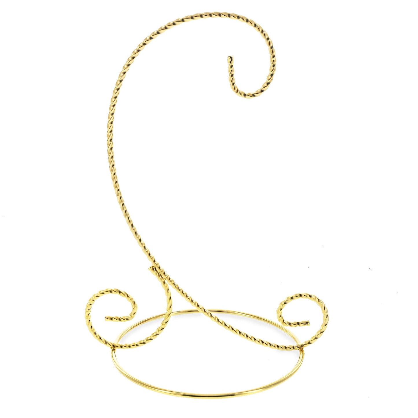 Twisted Wire Gold Metal Ornament Stand Display 7.2 Inches (Taiwan)