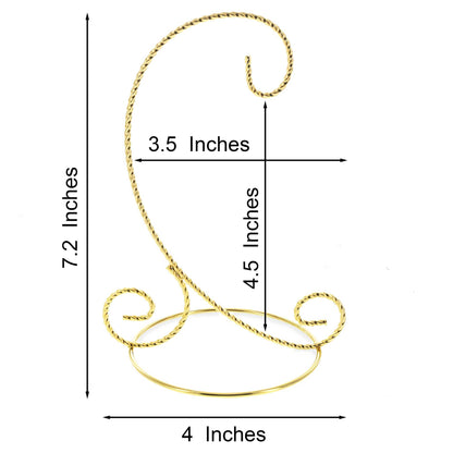 Twisted Wire Gold Metal Ornament Stand Display 7.2 Inches (Taiwan)