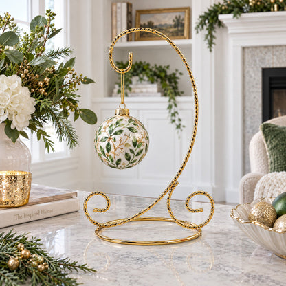 Twisted Wire Gold Metal Ornament Stand Display 7.2 Inches (Taiwan)