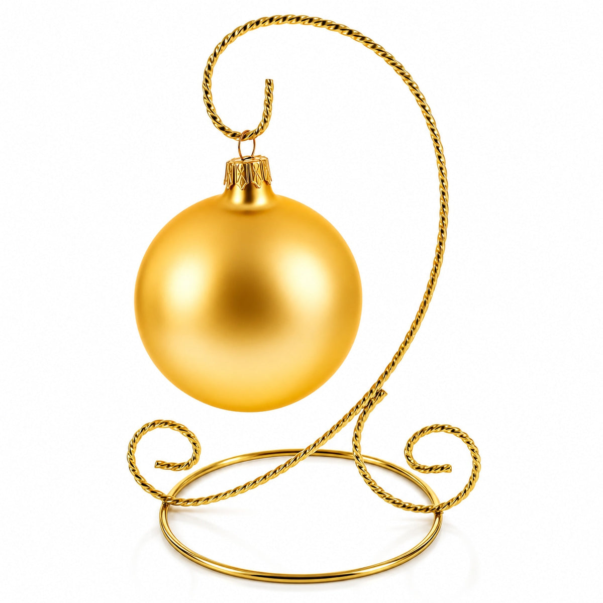 Twisted Wire Gold Metal Ornament Stand Display 7.2 Inches (Taiwan)