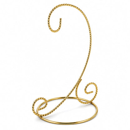 Twisted Wire Gold Metal Ornament Stand Display 7.2 Inches (Taiwan)