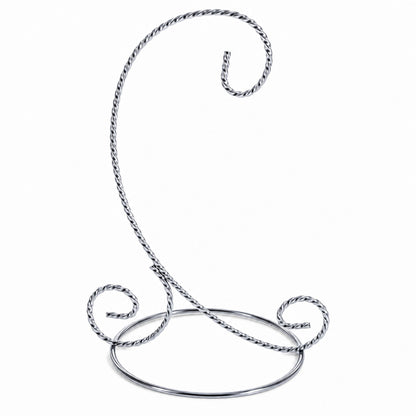 Twisted Wire Silver Metal Ornament Stand Display 7.2 Inches (Taiwan)