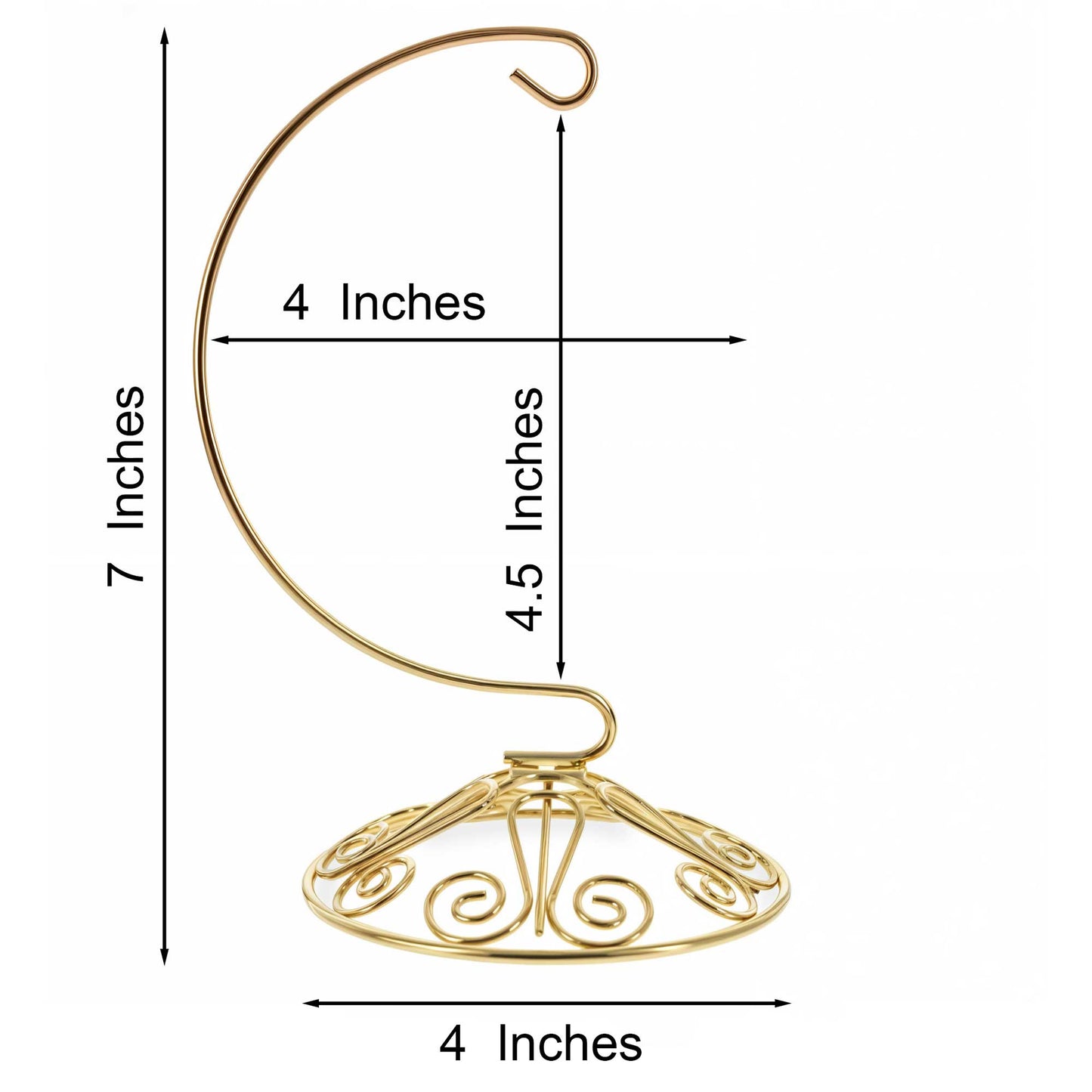 Curved Gold Wire Swirl Base Ornament Stand Display 7 Inches (Taiwan)
