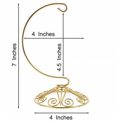 Curved Gold Wire Swirl Base Ornament Stand Display 7 Inches (Taiwan)