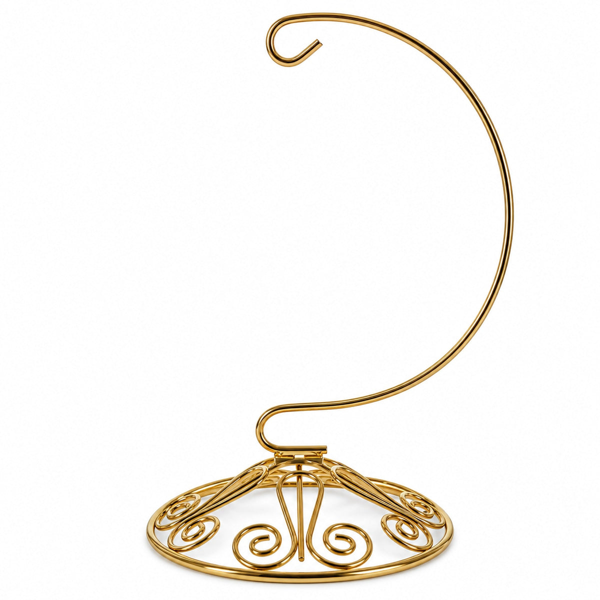 Curved Gold Wire Swirl Base Ornament Stand Display 7 Inches (Taiwan)