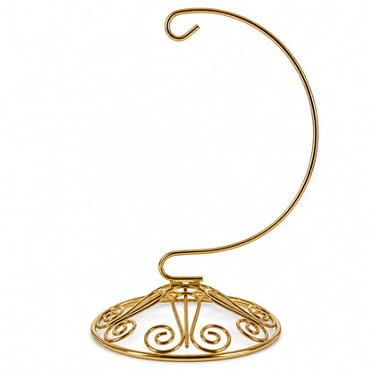 Curved Gold Wire Swirl Base Ornament Stand Display 7 Inches (Taiwan)