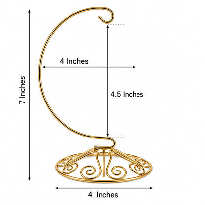 Curved Gold Wire Swirl Base Ornament Stand Display 7 Inches (Taiwan)