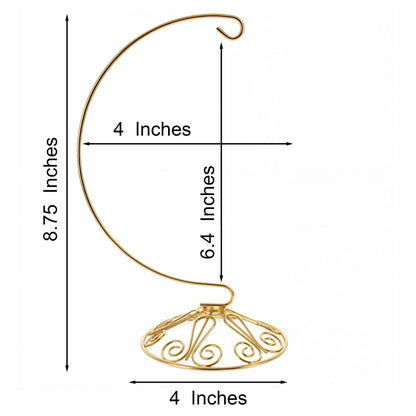 Curved Gold Wire Swirl Base Ornament Stand Display 8.75 Inches (Taiwan)