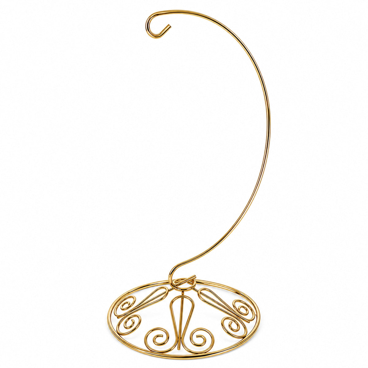 Curved Gold Wire Swirl Base Ornament Stand Display 8.75 Inches (Taiwan)