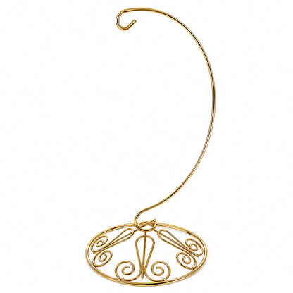 Curved Gold Wire Swirl Base Ornament Stand Display 8.75 Inches (Taiwan)