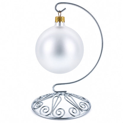 Curved Silver Wire Swirl Base Ornament Stand Display 7 Inches (Taiwan)