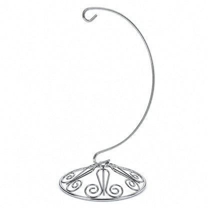 Curved Silver Wire Swirl Base Ornament Stand Display 8.75 Inches (Taiwan)