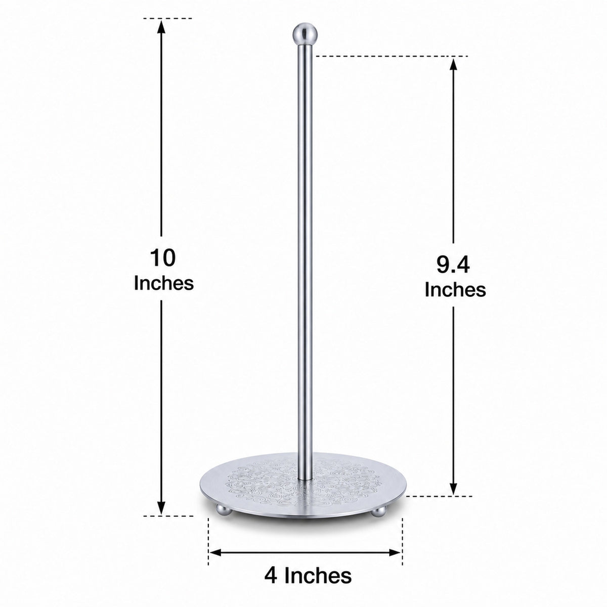 Ornate Silver Metal Rod Tree Topper Stand Display Stand 10 Inches (Taiwan)