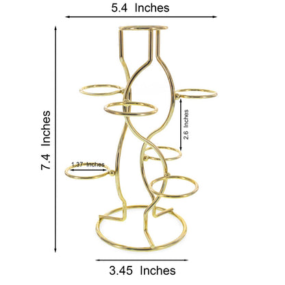 7-Ring 3-Tier Gold Wire Metal Sphere Crystals Egg Stand Holder Display 7.4 Inches (Taiwan)