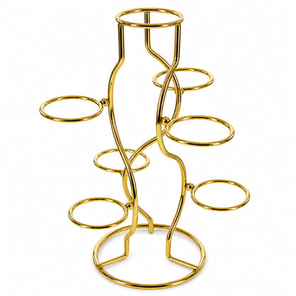 7-Ring 3-Tier Gold Wire Metal Sphere Crystals Egg Stand Holder Display 7.4 Inches (Taiwan)