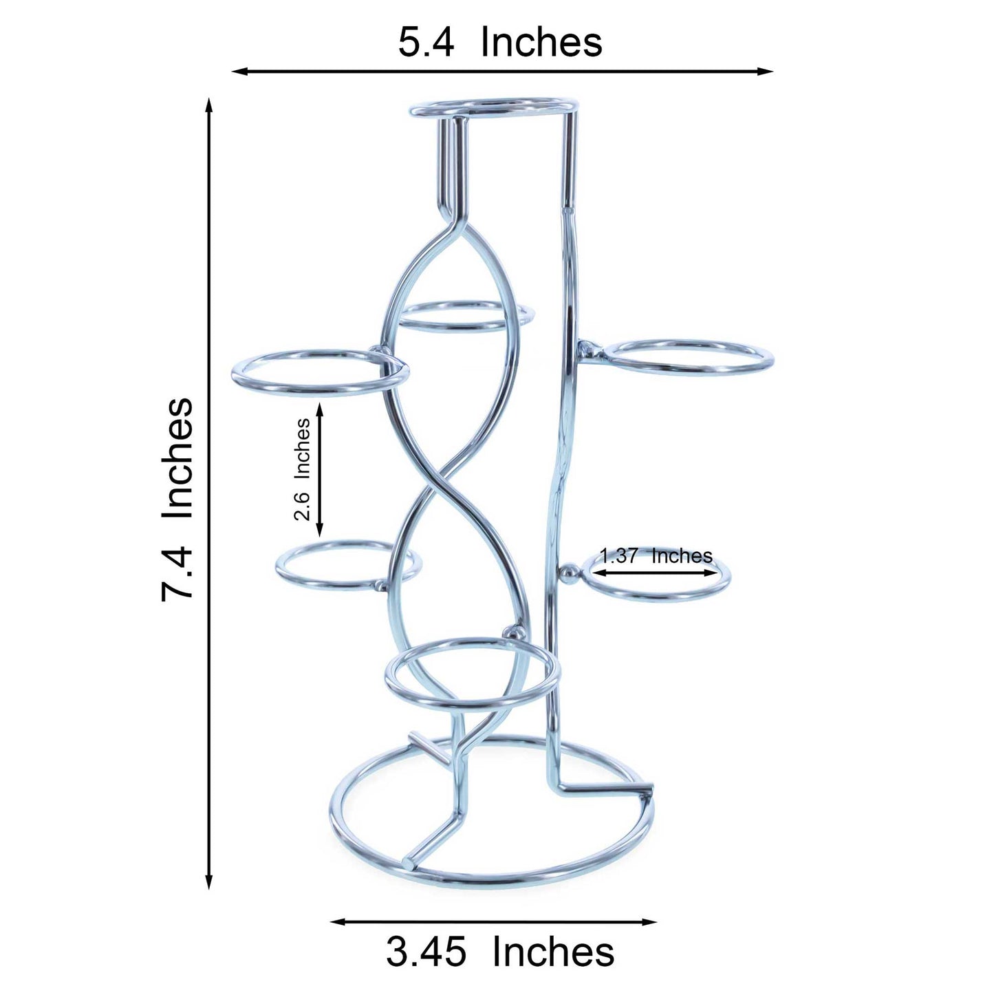 7-Ring 3-Tier Silver Wire Metal Sphere Crystals Egg Stand Holder Display 7.4 Inches (Taiwan)