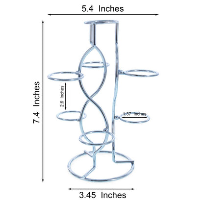 7-Ring 3-Tier Silver Wire Metal Sphere Crystals Egg Stand Holder Display 7.4 Inches (Taiwan)